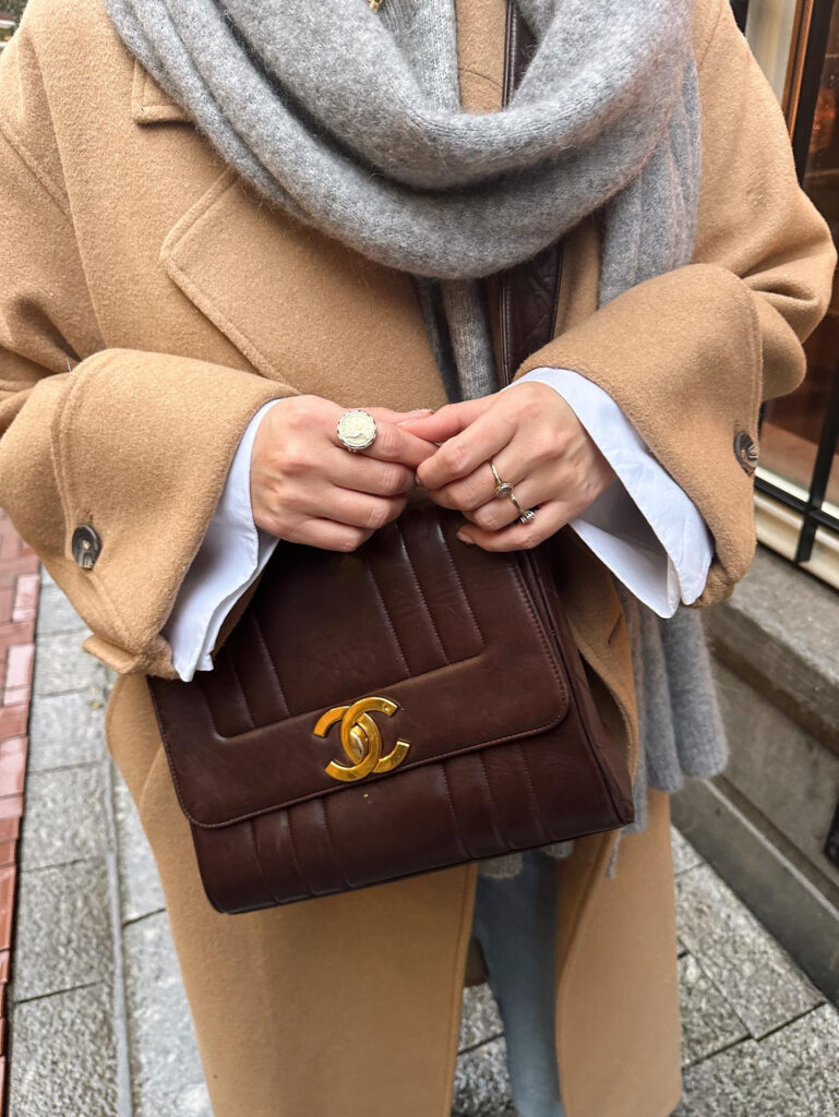 Chanel mademoiselle flap tas bruin