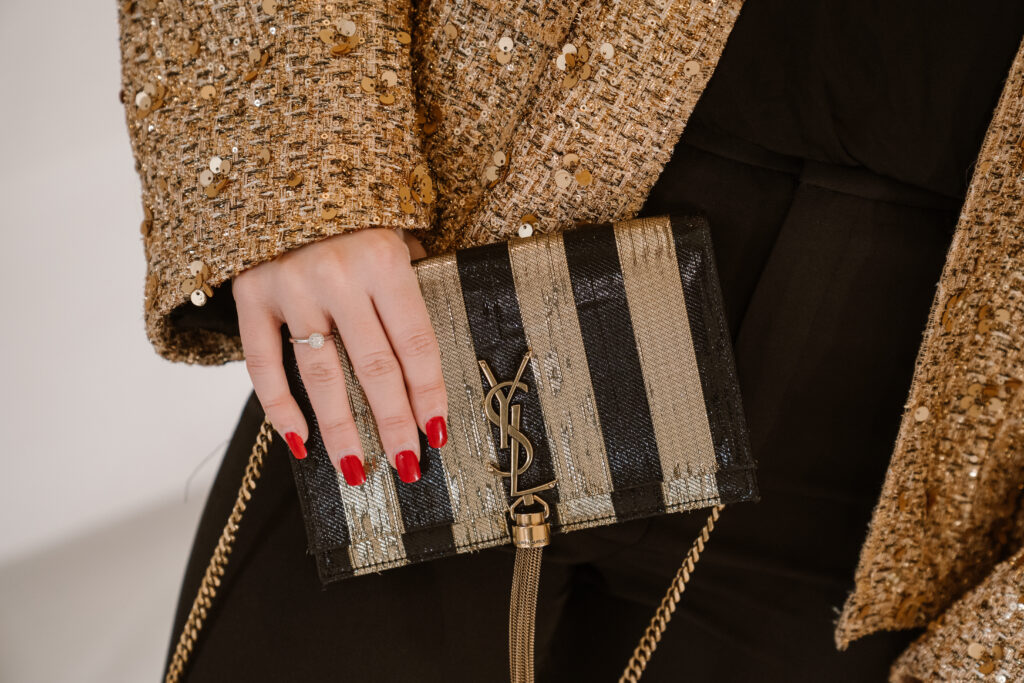 Saint laurent kate tas clutch goud