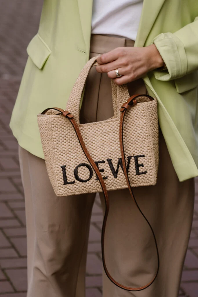 Loewe logo rieten tas