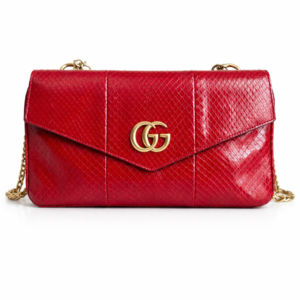 Gucci gg marmont python crossbody tas rood