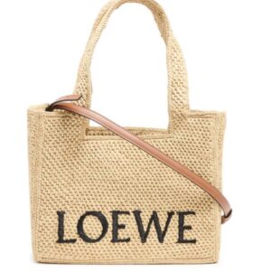 Loewe logo raffia strandtas huren