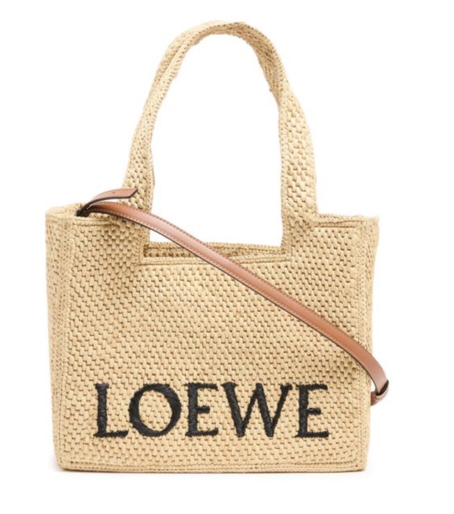 Loewe logo raffia strandtas huren