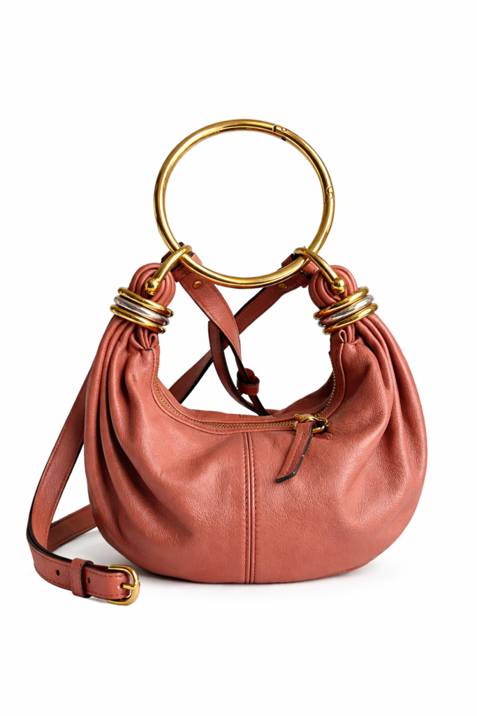 Chloé hobo bracelet bag pink terracotta
