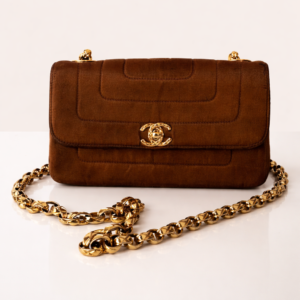 Chanel bijoux tas bruin satijn avond flap tas huren