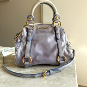 Miu Miu tas 2way vintage lichtblauw