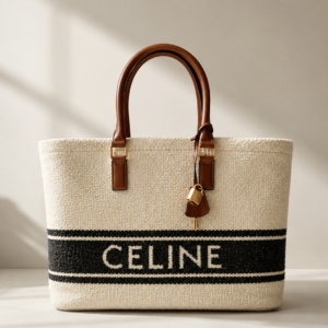 Céline raffia strandtas cabas tote huren