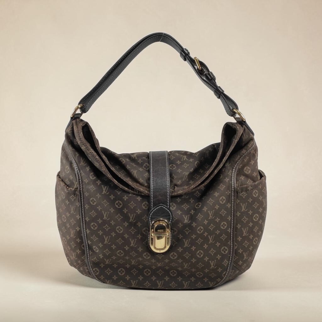 Louis vuitton denim vintage hobo monogram tas