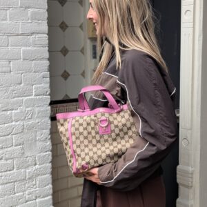 Gucci abbey vintage handtas monogram roze