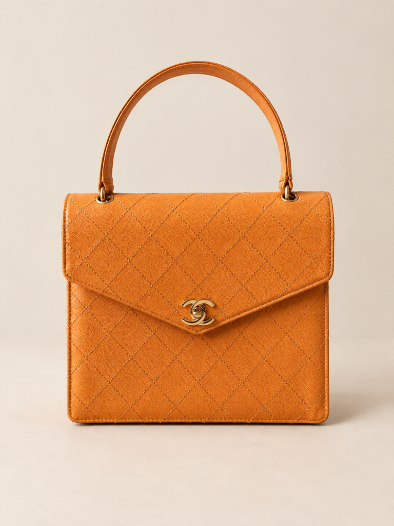 Chanel kelly top handle tas oranje huren event feest
